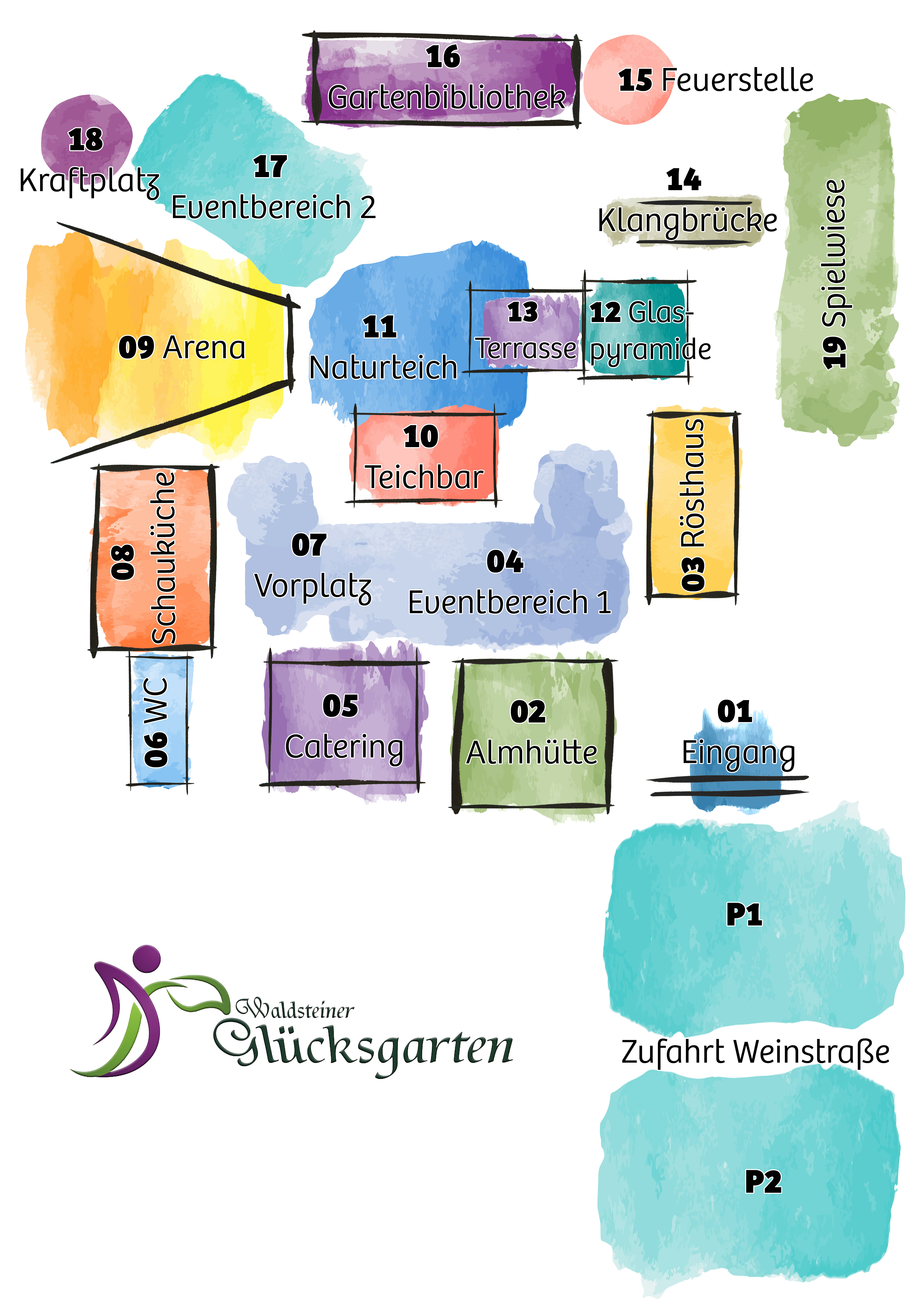 Plan des Glücksgartens